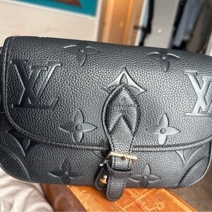 Elegant Black Embossed Crossbody Bag